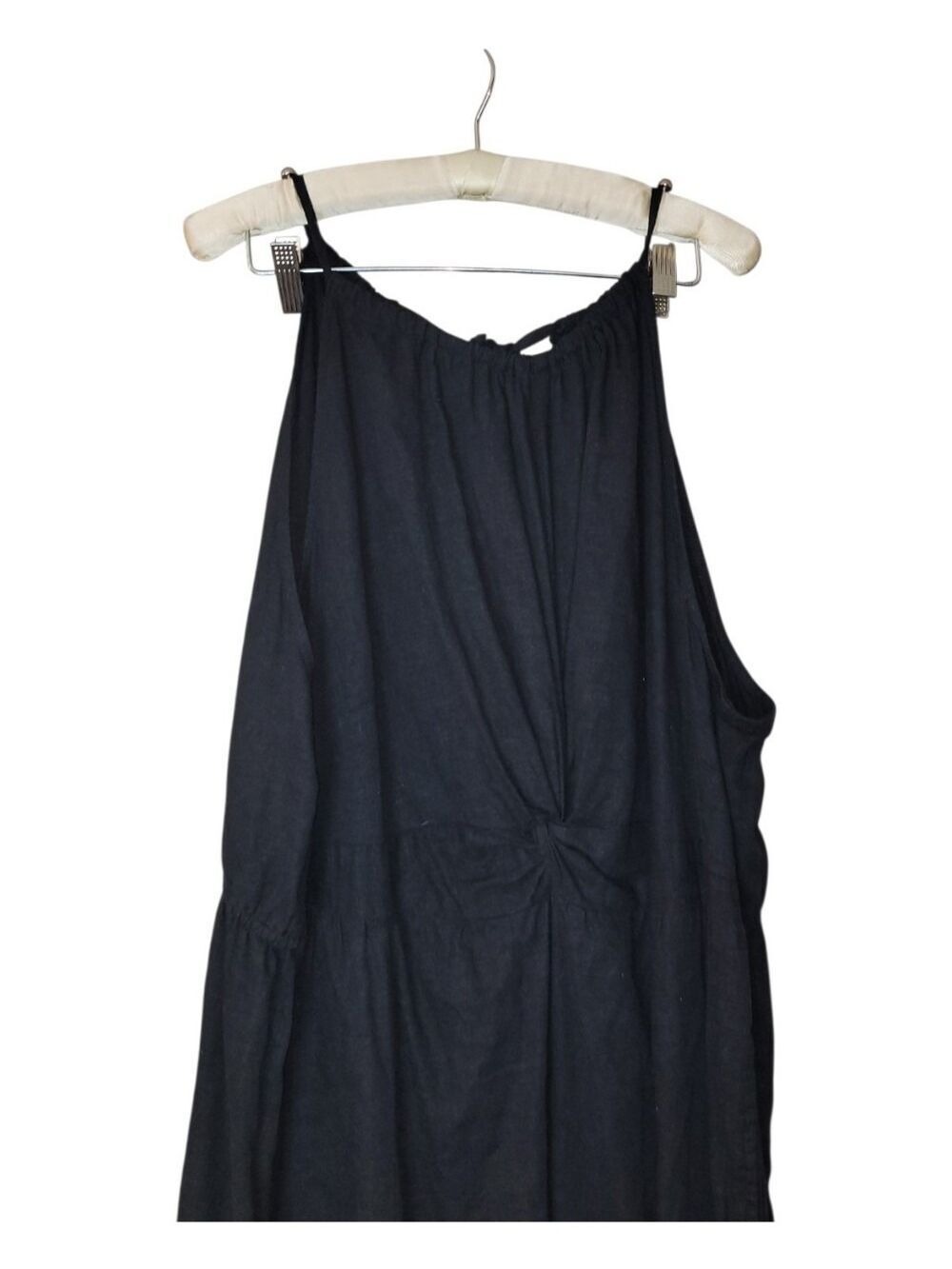 Plus Size Black Linen Blend Sleeveless Dress 2X - Picture 3 of 6